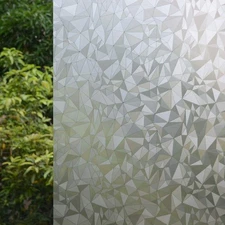 VSUDO 1 Roll 17.7" by 78.7" Static Cling Window Film for Privacy, Diamond Pat...