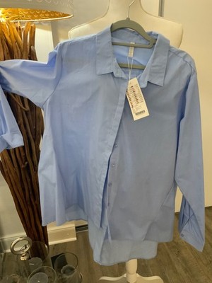 AMISU Edle Tunika  Hemd  Bluse A-Linie hellblau  Gr. XL neu mit Etikett (205)