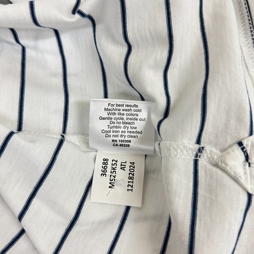 Peter Millar Polo Mens Large White Navy Blue Striped Crown Comfort Short Sleeve - Picture 14 of 14