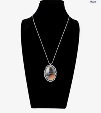 Montana Moss Agate 925 Sterling Silver Pendant Necklace 30"