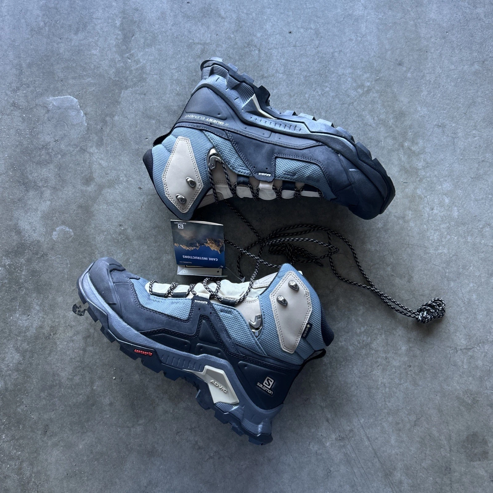 Salomon Quest Element Mid GTX Waterproof Boots Women's 9.5 Blue Black Gore-Tex