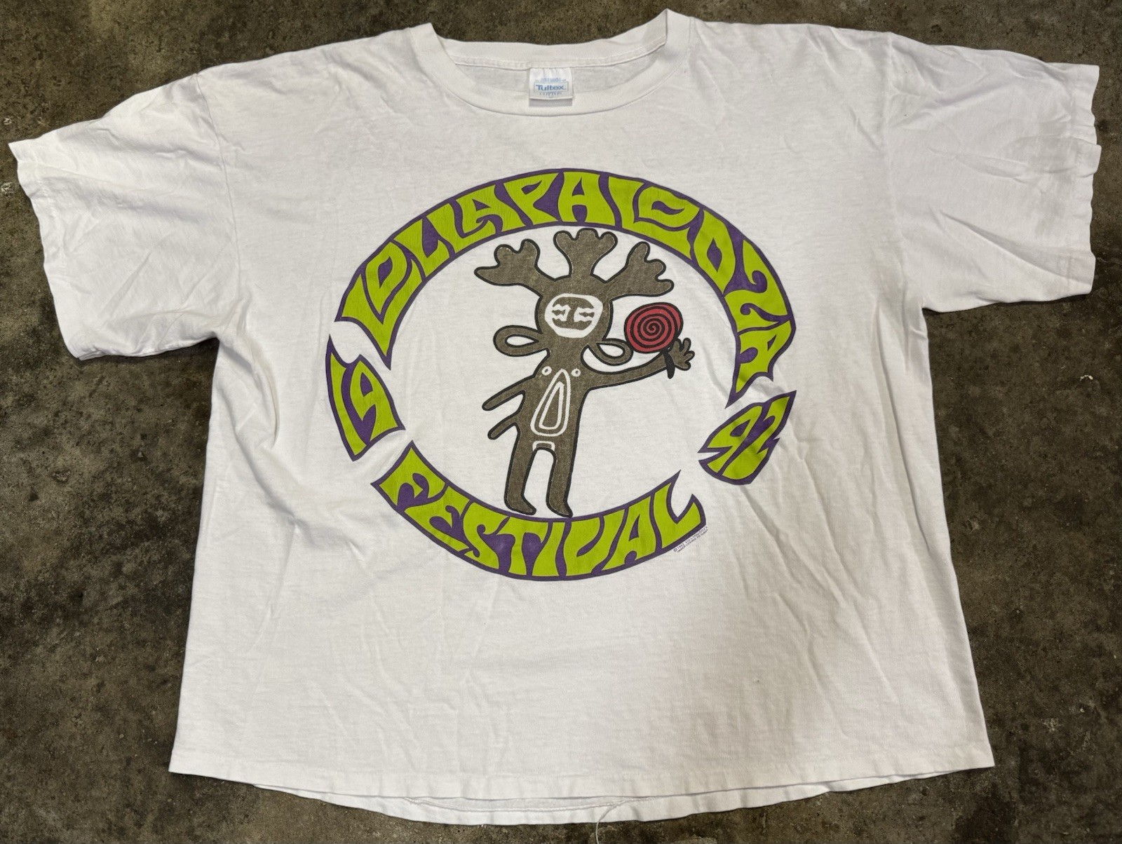 Camiseta vintage 1992 Lollapalooza 2XL RHCP, Pearl Jam, Soundgarden, Ice Cube usada en excelente estado