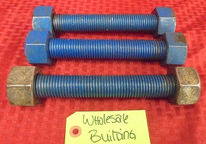ALL THREAD 1"-8 X 8-1/2" STUD WITH HEX NUTS GRADE: L7 (LOT OF 3)