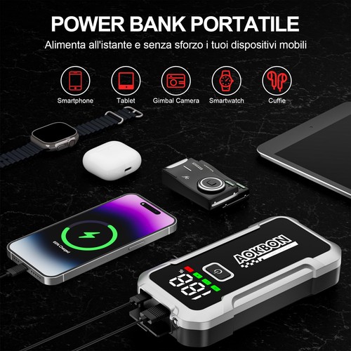 ✅Avviatore di Emergenza per Auto 4000A Avviatore Batteria Auto Starter Jump Auto - Foto 6 di 9