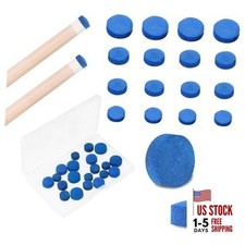 20 Pieces Billiard Pool Cue Tips, 13/12/10/9mm, Pool Stick Replacement Tips