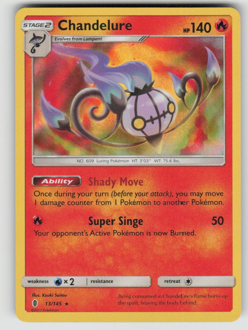 Holo Chandelure 13/145 Holo Rare Guardians Rising Near Mint
