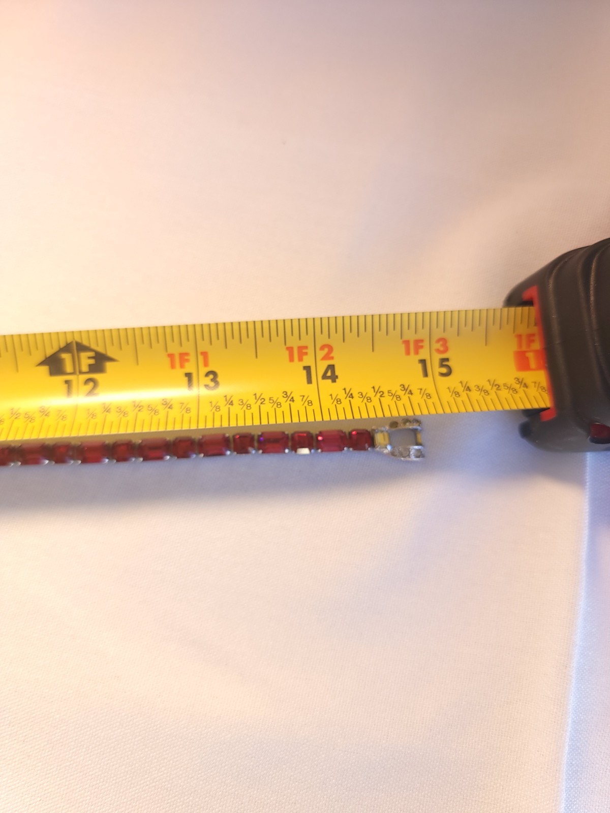 Mozer Bros. VTG Silver Tone Red Ruby Rhinestones … - image 3