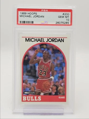 MICHAEL JORDAN 1989 NBA HOOPS BASKETBALL BULLS #200 A PSA 10 Q0M-592