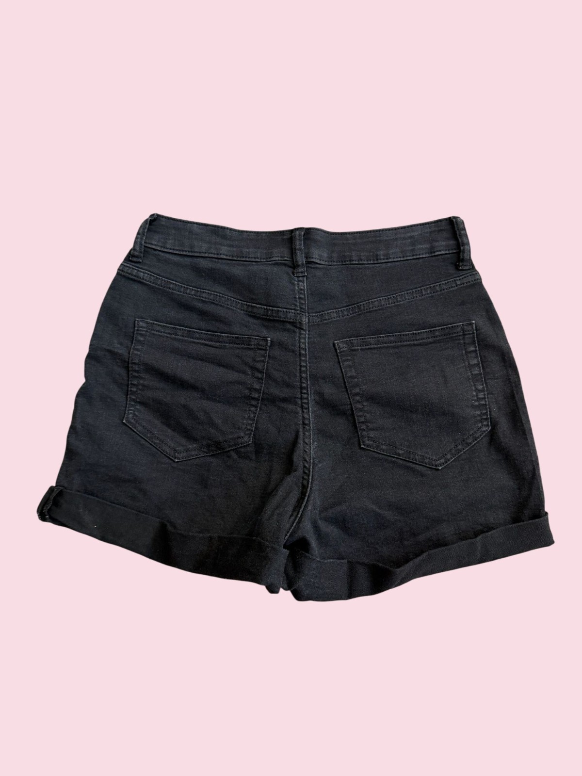 H&M Women's Black Cuffed Denim Shorts Size US 6 thumbnail 2
