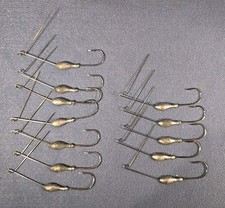 12~Vintage Stanley 1/8 oz Spinnerbait Heads Std Shaft 7 twisted & 5 R Bend Nat.