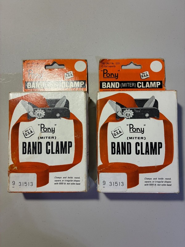 Pony Miter Band Clamps #1215 15Feet Length 1,000 lb. Tested VTG Lot of 2 NEW