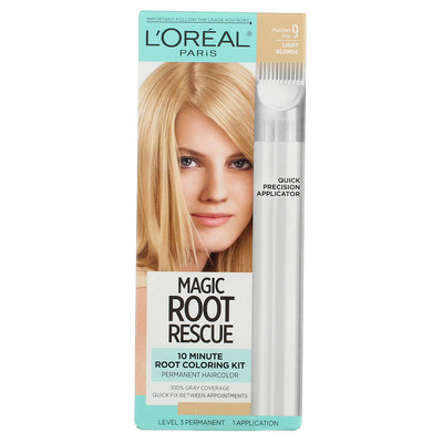 3 Pack L'Oreal Paris Magic Root Rescue Permanent Hair Color, Light Blonde 9