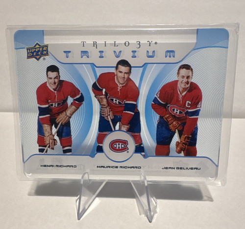 Henri Richard / Maurice Richard / Jean Beliveau #TR-2 2023 Upper Deck Trilogy Trivium card