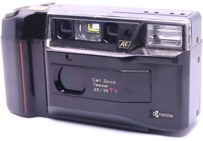 Yashica T2 Tessar 35/3.5 Kyocera point&shoot film camera Carl Zeiss lens T* read