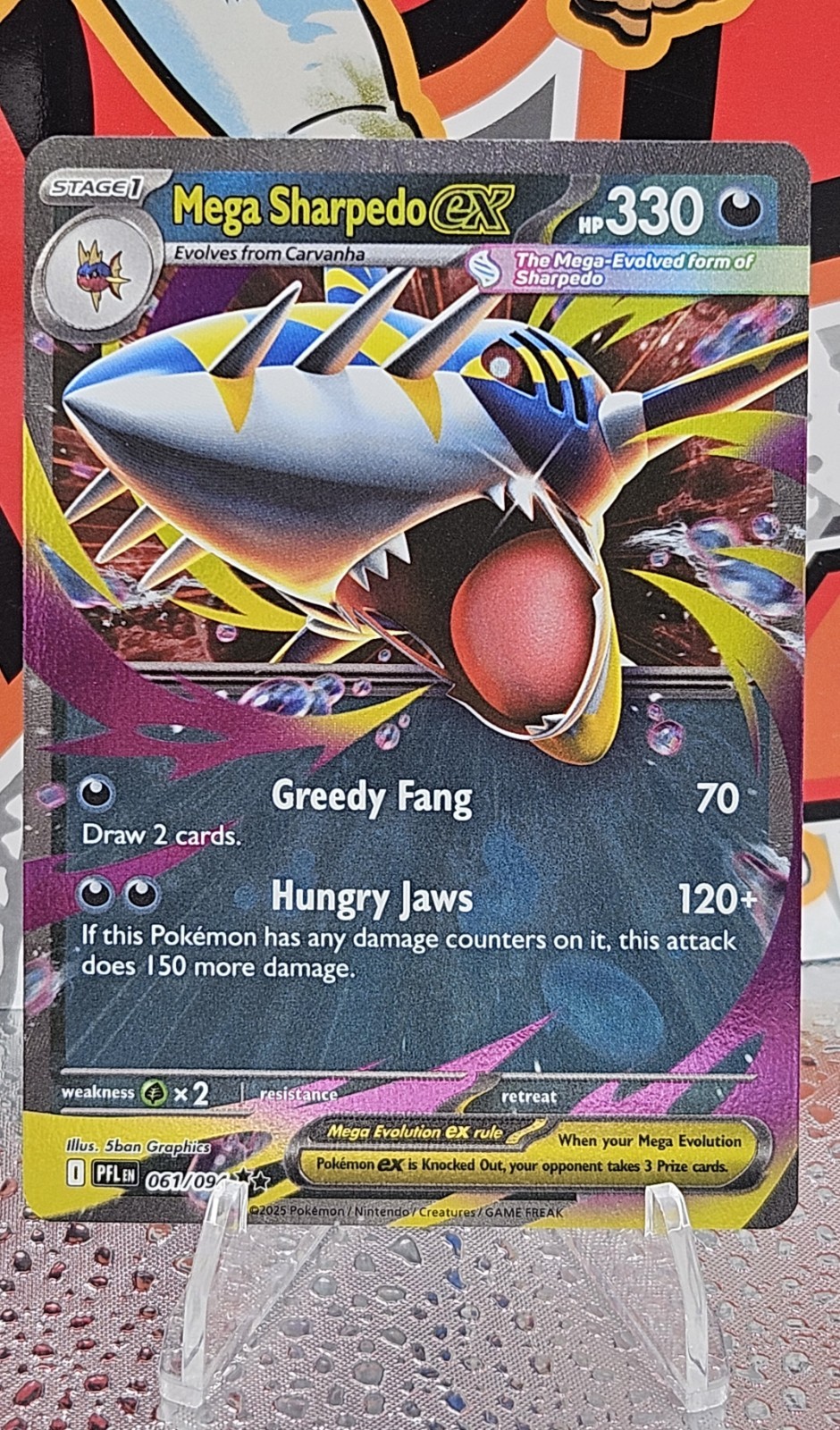 Pokémon TCG Mega Sharpedo Ex #061/094 Double Rare Phantasmal Flames Near Mint