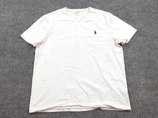 Polo Ralph Lauren Shirt Mens Large White Short Sleeve Pony Cotton T-shirt 