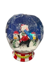 Gemma 14” Tabletop Waterless Snow Globe W/ Penguins Musical & Lights Up Box