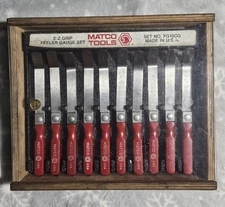 MATCO Tools USA FG10CG 10pc Red Handle E-Z Grip Feeler Gauge Set In Display Box