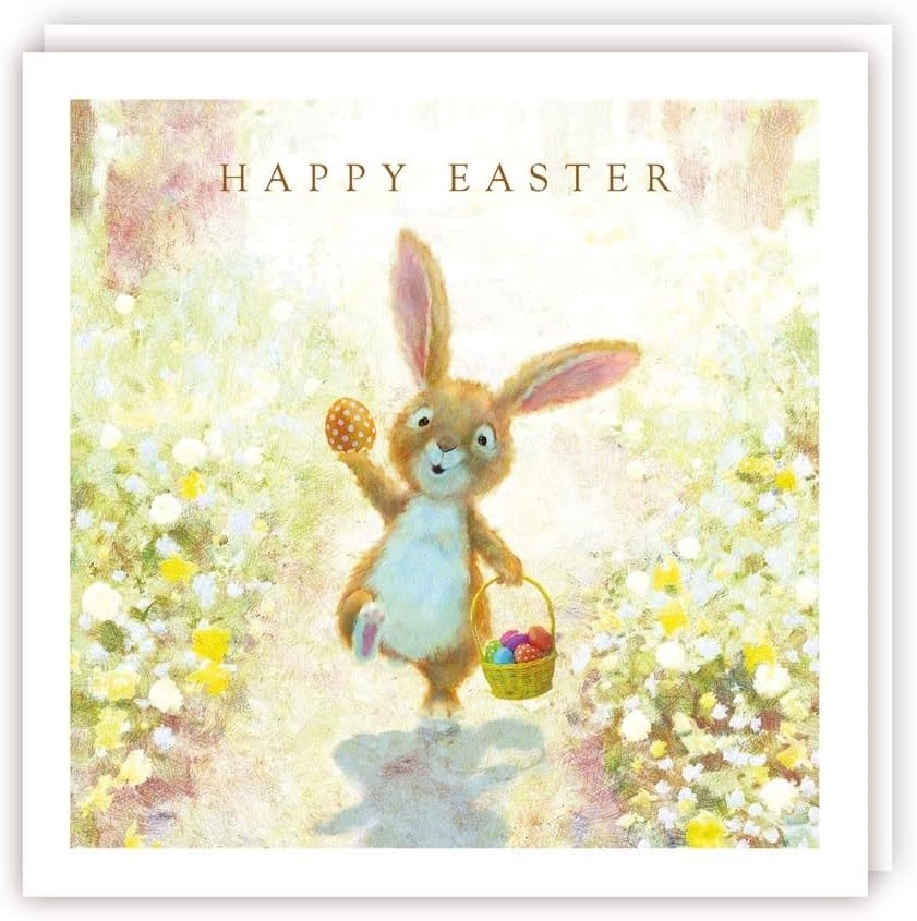 Beautiful Easter Cards Bunny Rabbit Eggs Hunt - Pack of 5 Traditional Cards