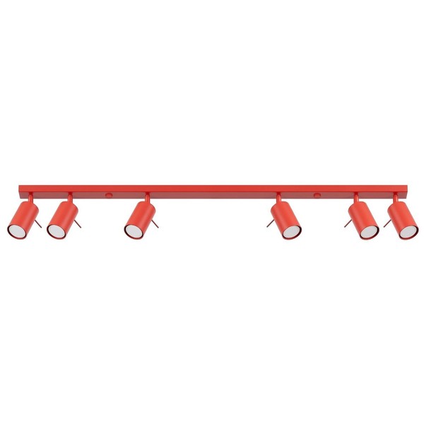 Deckenstrahler Rot Schwenkbar GU10 6-Flammig L:118 Cm Deckenspot Wohnzimmer-image