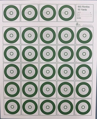 IBS50RF - Official IBS Rimfire 50 Yard Target (15 Pack), Tagboard, Green 14''x17''