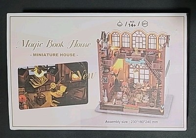 LED DIY Miniature Magic Book House Miniature House Kit Gifts - NEW Sealed