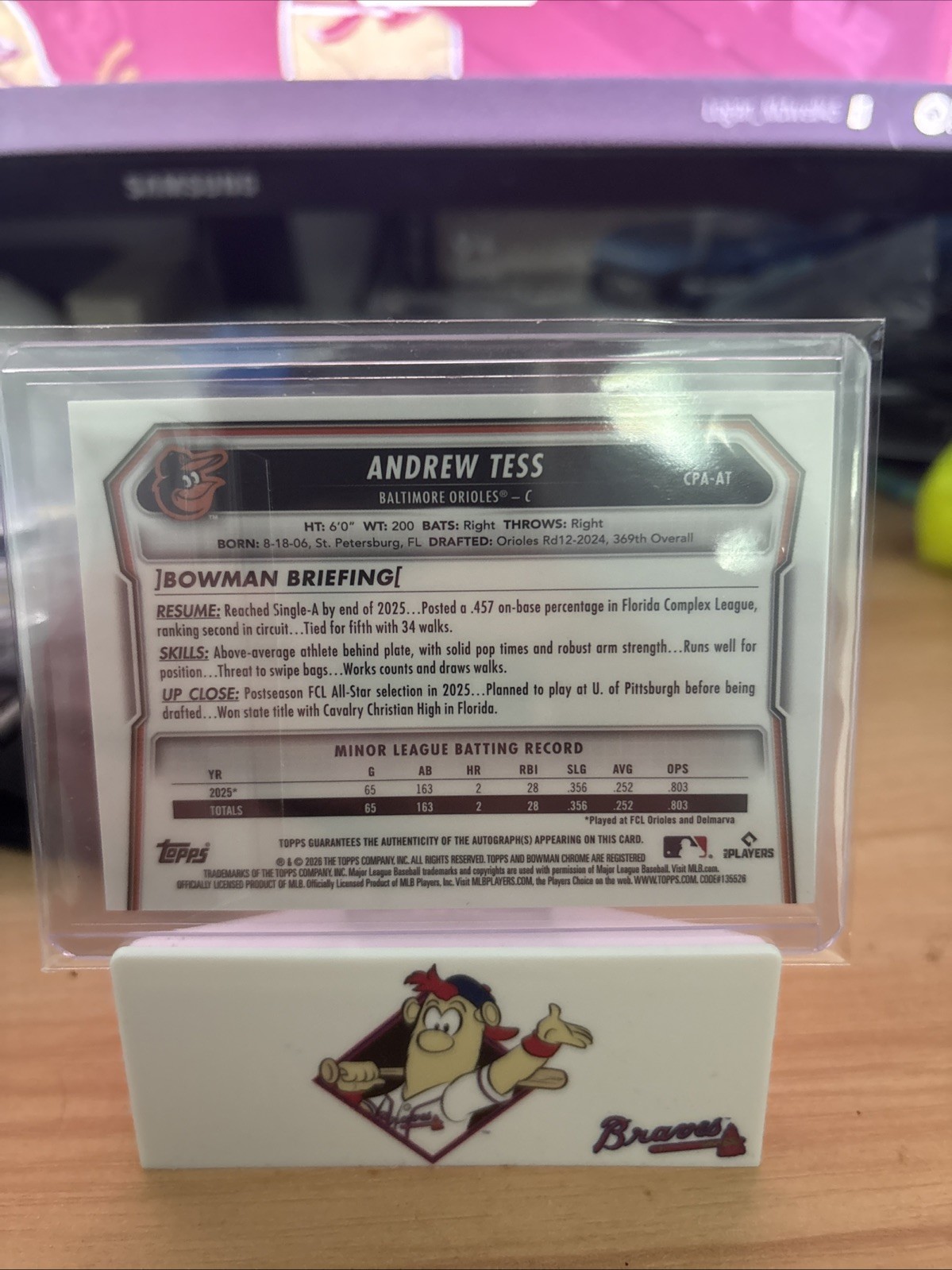 2026 Bowman Chrome Andrew Tess Auto view 2