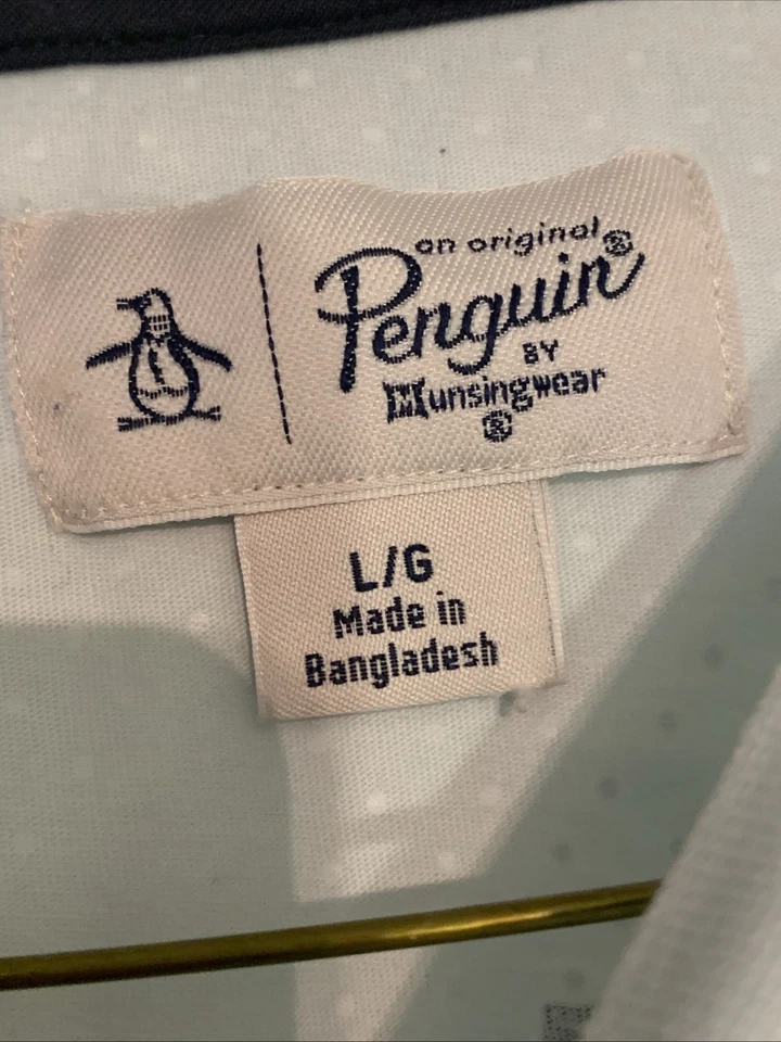 An Original PENGUIN COTTON T-SHIRT BLUE And WHITE Sz Large Men’s - Image 2 of 4