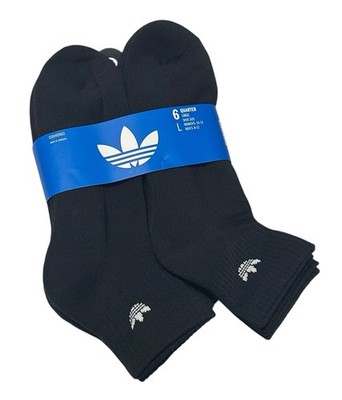 Adidas Men's 6-Pairs Cushioned Quarter Crew Socks    Black    Arch Compression