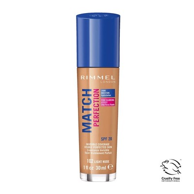 Rimmel Match Perfection Foundation 102 Light Nude, SPF20, 30 ml