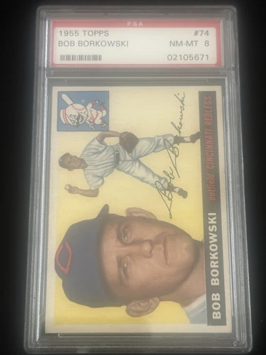 1955 Topps #74 Bob Borkowski Psa 8 NM-MT