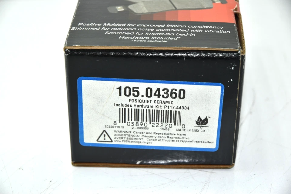 💎 Juego de pastillas de freno delanteras silenciosas Toyota Tacoma Posi 1995-1998 con herrajes de cerámica Foto 2 de 4