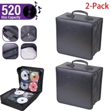 2 Pack 520Pcs Disc CD Storage Case DVD Organizer Holder Bag Wallet Album Media