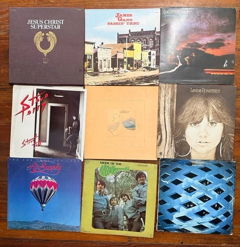 Vintage 1970s Rock Vinyl LP Lot 10 The Who Tommy Ronstadt James Gang Monkees EX
