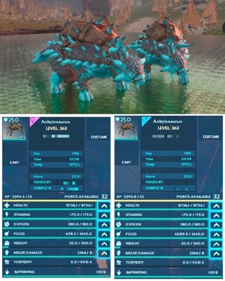 High Stat Ankylosaurus Paarung Erwachsene Paar 100% bedruckt aufsteigend PVE