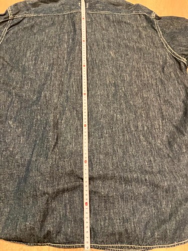 Post O'Alls Denim Shirt L/XL Indigo Button Pocket Used - Picture 9 of 10