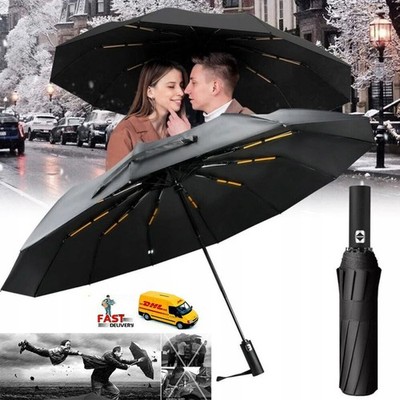 Faltbar Regenschirm XXL Groß Sturmfest mit Automatik Windsicher 12 Knochenschirm