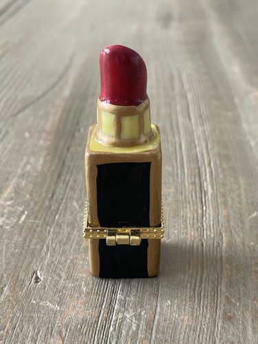 Vintage roter Lippenstift aufklappbar Schmuckschatulle Weihnachtsgeschenk Sammlerstück 3" - Bild 4 von 10