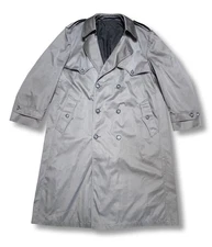 VTG London Fog Towne Trench Coat Men's Size 44 Reg Grey Double Breasted No Liner