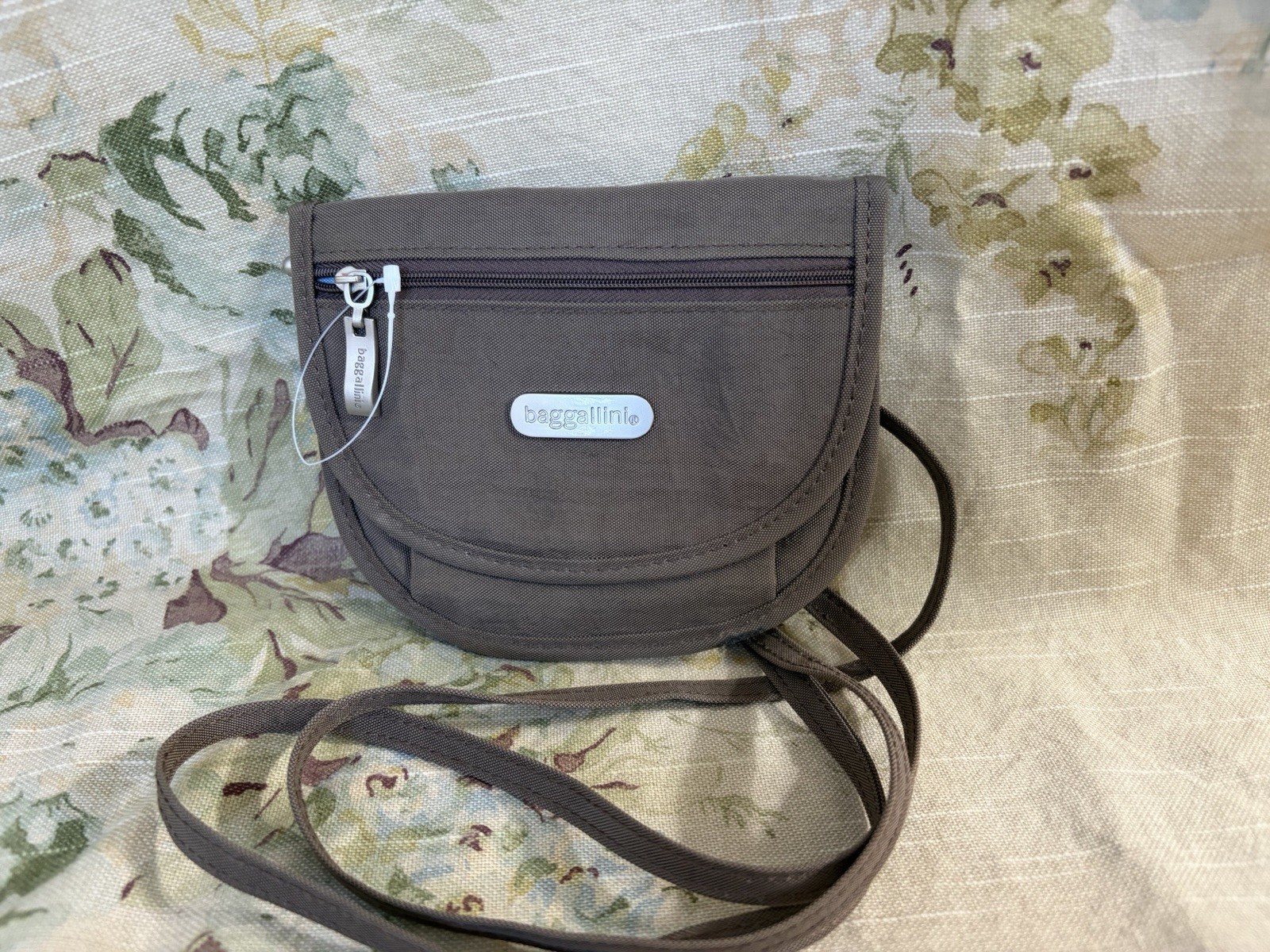 Baggallini Crossbody Purse Convertible Belt Bag Travel Wallet Brown Nylon Small