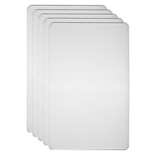 5pcs Metal Business Card 3.5x2.1x0.02" Brushed Laser Engrave Adhesive Silver