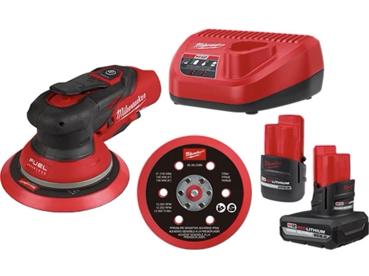 Milwaukee 2585-22CX M12 FUEL 12V 6" Random Orbital Sander Kit (3/16")