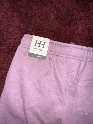 Girls Haute Hippie Youth Bell Bottom Pants Size M(7/8) Flare Purple Fleece Pink - Picture 3 of 4