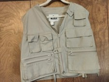 Woolrich Vest Mens L Natural Utility Pockets Nature Outdoor Fishing Photography