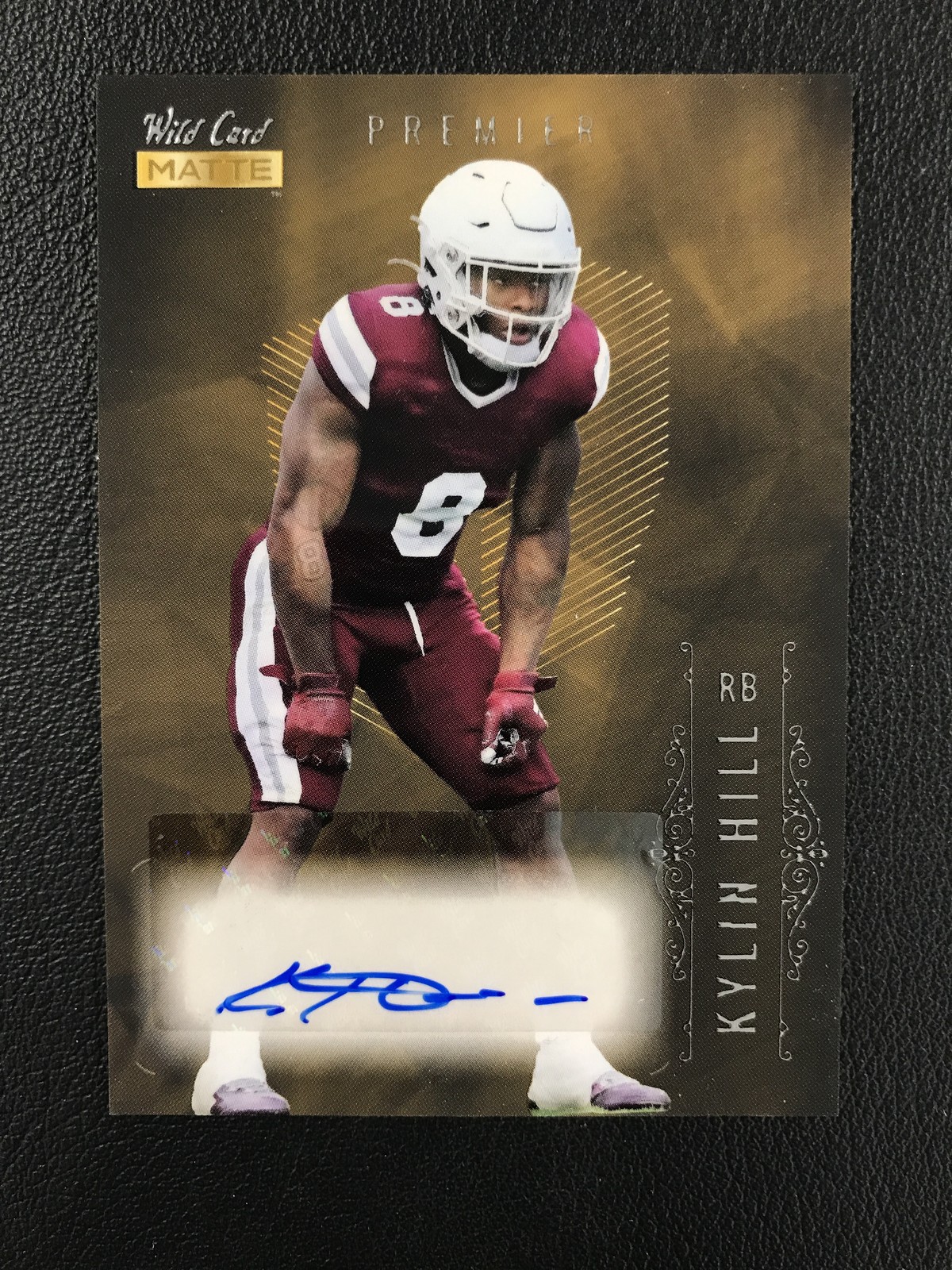 2021 Wild Card Matte White #MB-A Kylin Hill Mississippi State Bulldogs Gold AUTO