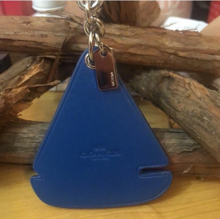 COACH Cuero de becerro Velero Llavero Llavero Dije Bolso Monedero FOB Ocean Sunset Foto 4 de 4