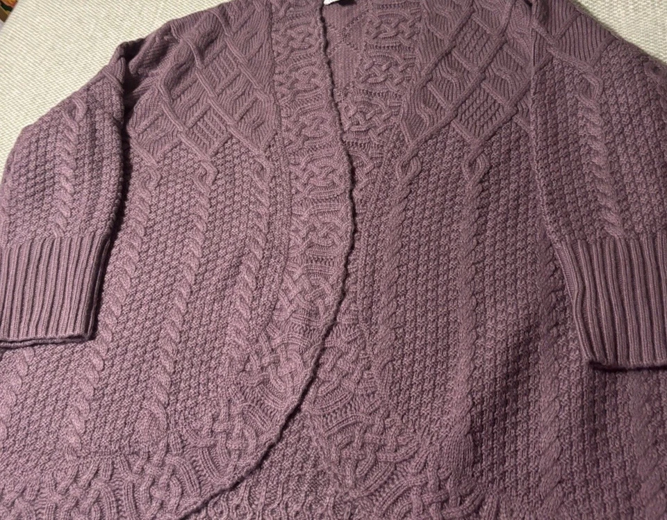 Cárdigan grueso de algodón Plum 3x Coldwater Creek Foto 2 de 4