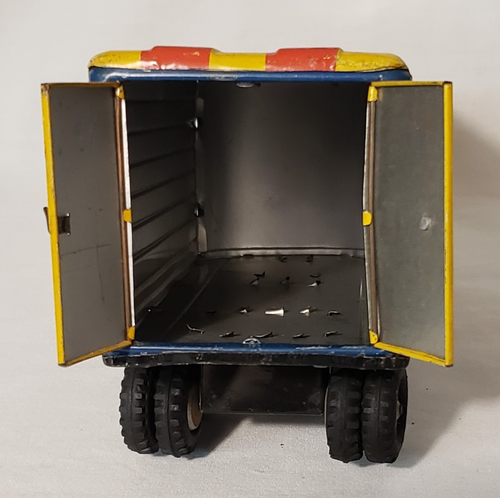 Vtg HTF Japan Linemar Tin Litho Popeye Transit Co Truck Hauler & Trailer 1950s - Picture 18 of 20
