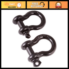 Heavy-duty 34 D-ring Shackle Kit - Black Steel Pair For Off-road Recovery