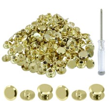 Kyuionty 60 Sets Gold Chicago Screws, M5 4mm Leather Rivets M5 4mm,